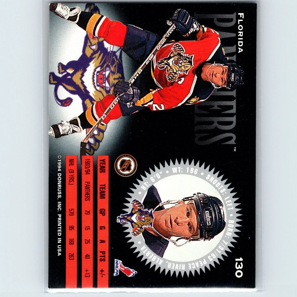 1994-95 Donruss - Brian Skrudland #130 - Florida Panthers - Image 2 of 2