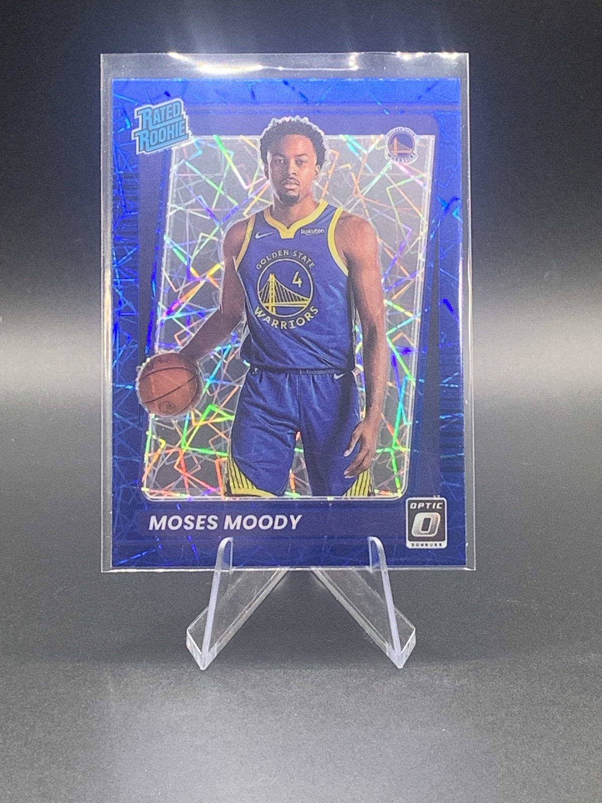 2021-22 Panini Donruss Optic - Rated Rookie Moses Moody #184 Blue Velocity Prizm