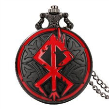 Steampunk Anime Theme Unisex Quartz Movement Pocket Watch Roman Number Dial Gift