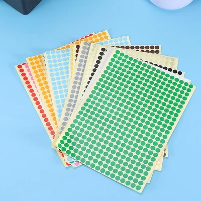 16 Pcs 6MM Color-Coding Sticker Dots Bright Color Circle Dot Labels Mixed - Image 1 of 4