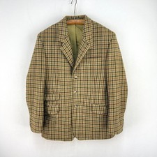 Isaac Waltons Tweed Jacket Mens 38R Green Check Norfolk Hacking Shooting Hunting