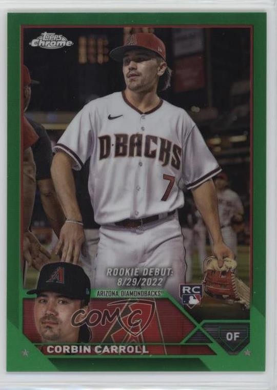 2023 Topps Chrome Update Rookie Debut Green Refractor 72/99 Corbin Carroll 0tx