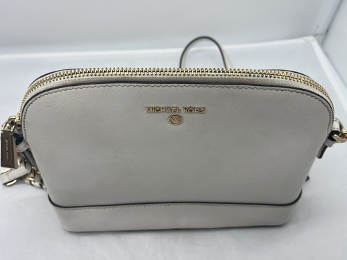Michael Kors Jet Set Travel Medium Dome Crossbody Off White Bag Purse - Picture 6 of 14