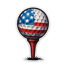 Golf Ball Sticker 4 Inch Vinyl Decal Patriotic Indoor/Outdoor Weatherproof