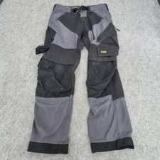 Snickers Workwear Trousers Mens W33 Grey FlexiWork Ripstop Cargo Belt Size 48
