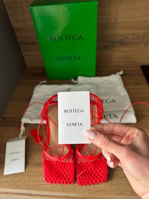NEW! Bottega Veneta Red Wire Stretch Sandals Size US8 IT8 | eBay