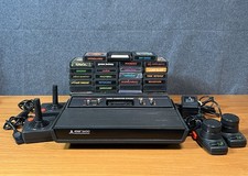 Atari 2600 Lot - Console 2 Joysticks 2 Dials Cables And 39 Game Cartridges