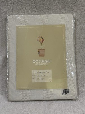 New Cottage Collection Knit Throw Blanket 100% Cotton Ivory 50'' x 60'' HSN