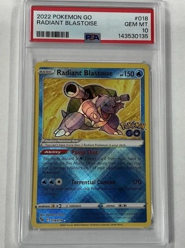 New ListingPSA 10 GEM MINT Radiant Blastoise Pokemon GO Holo Rare 2022 Pokemon 018/078