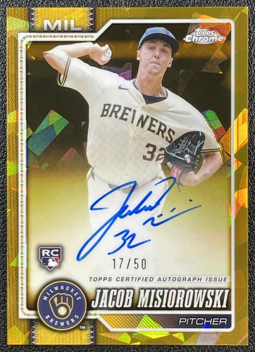 JACOB MISIOROWSKI 2026 TOPPS CHROME SAPPHIRE ROOKIE AUTO GOLD REFRACTOR RC 17/50