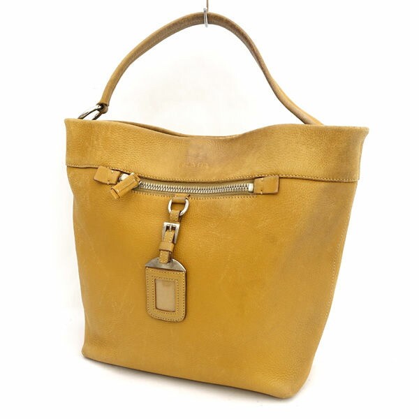Prada Y0708 Matured Camel Leather Semi-Shoulder Bag BR2249