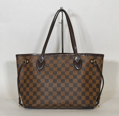 LOUIS VUITTON Neverfull PM Damier Ebene Canvas Brown  Tote Bag N51109 Authentic