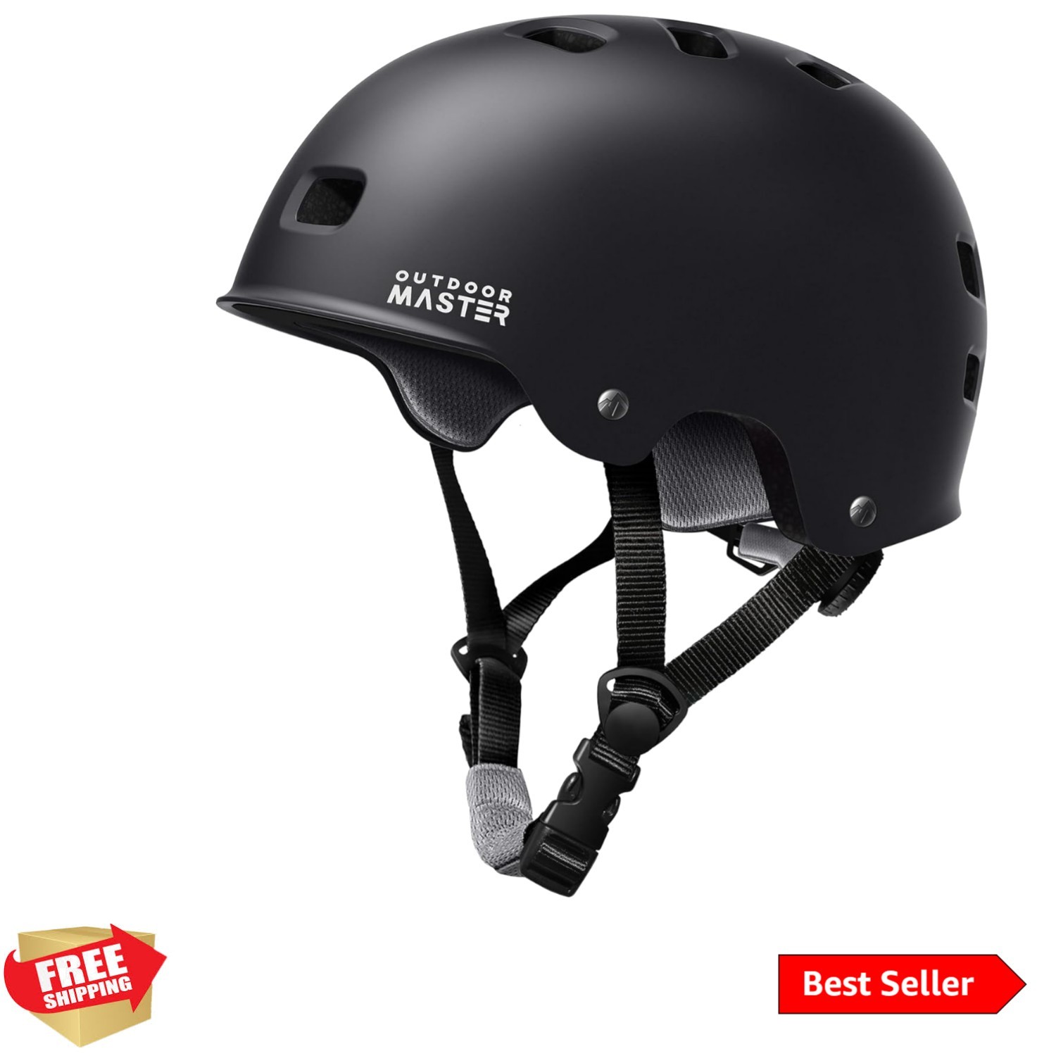 Ventilated Large Helmet for Skateboarding, Cycling & Inline Skating - Adult Size