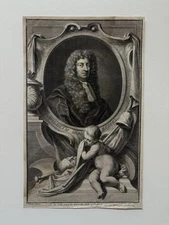 Antique Engraving – William Russell, Lord Russell, English Noble, 1739