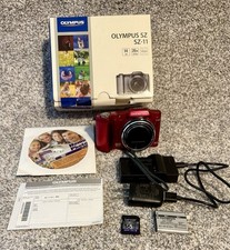 Olympus Stylus SZ-11 14.0MP Digital Camera Tested  Charger, Battery, SD, Box