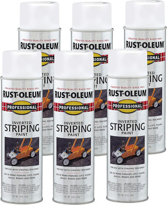 P2593849-6PK Professional Inverted Striping Spray Paint, 18 Oz, White, 6 Pack