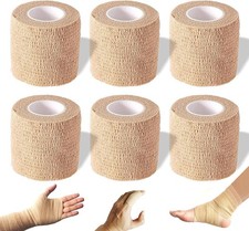 Self Adhesive Bandage Wrap, 2 inches x 5 Yards, 6 Pack, Self Adhering Bandage