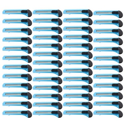 MotoProducts Sky Blue Retractable Utility Knife Wholesale 6in 50 Pcs Box Cutter