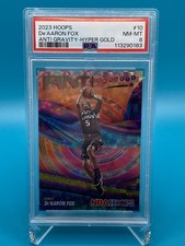 De'Aaron Fox Anti Gravity - Hyper Gold /10 2023 NBA Hoops PSA 8 