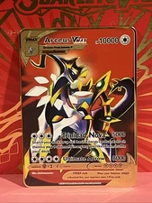 Pokémon gold metal Inspired Card Arceus Vmax For Display Art Gift