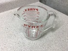 Vintage PYREX #516 Glass Measuring Cup Red Lettering Open Handle 2 Cups 16 Oz