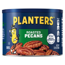 PLANTERS Roasted Pecan Nuts, Party Snacks, Plant Based Protein, 7.25 oz Steel Ca