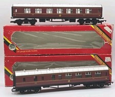 2x Hornby R433 and R434 LMS Composite Coach OO Gauge Boxed Carriages Pair