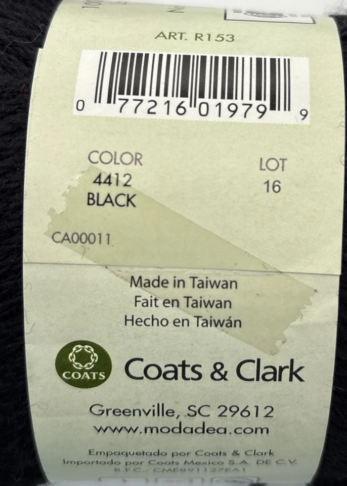 Moda Dea Washable Wool Yarn "Black" 1 Skein #2056 - Image 3 of 4