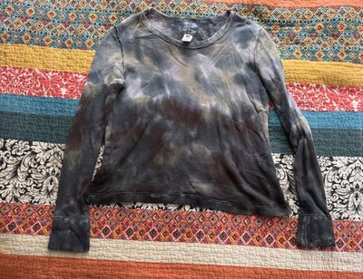 Heyne Bogut Women Blue Tie Dye Knit Long Sleeve Sweater size 2 see measurements 