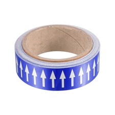 30mm x 10M Flow Arrow Tape PE Pipe Marking Sticker 1.2 Inch x 33 Ft Blue/White