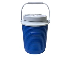 Rubbermaid 1 Gallon Water Jug Cooler Insulated Blue Camping Tailgating Work EUC