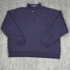 Orvis Pullover Sweater Mens 2XL Navy Blue Quarter Zip Fly Fishing Outdoor XXL