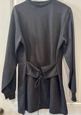 Black Corset Detail Jumper Dress By PrettyLittleThing Size 4 Long Sleeve