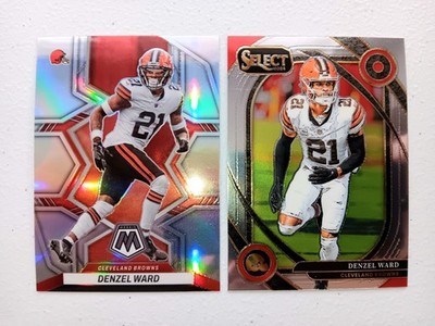 DENZEL WARD 2 Card Lot Cleveland Browns Mosaic Silver Prizm & Select Club Level!