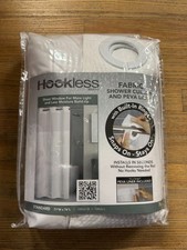 Hookless Shower Curtain 71" X 74" w/ Peva Liner  Built in Rings Snap On NEW
