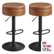 EKHO Collection - 360° Swivel Bar Stools Set of 2, Height Caramel Brown 2 Pack