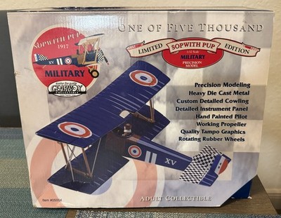 VINTAGE SOPWITH PUP 1917 MILITARY BIPLANE MODEL AIRPLANE LIMITED EDITION NIB