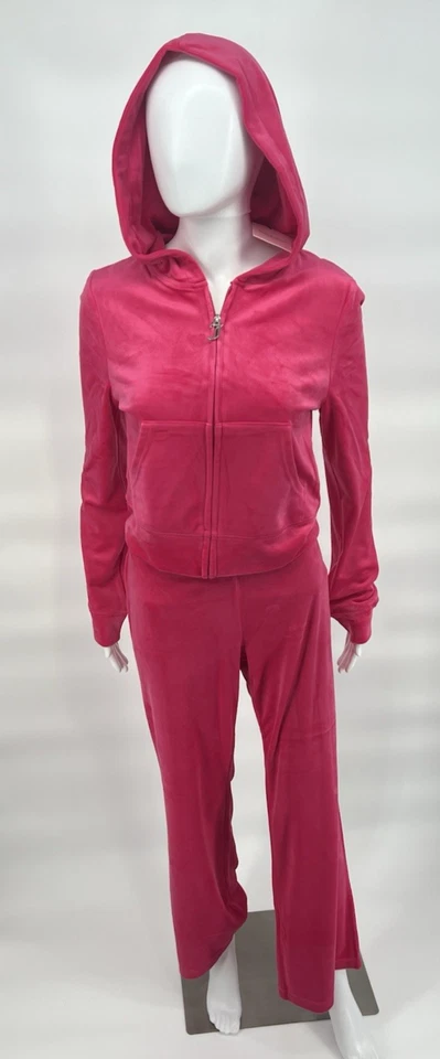 Conjunto de chándal de terciopelo rosa Juicy Couture Vixen nuevo con etiquetas $199 para mujer M Foto 4 de 4