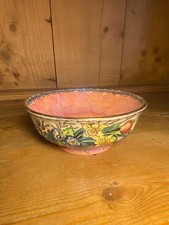 Vintage Maling Lustre Springtime Thumbprint 12cm Bowl Tulip Daffodils 1930-50s