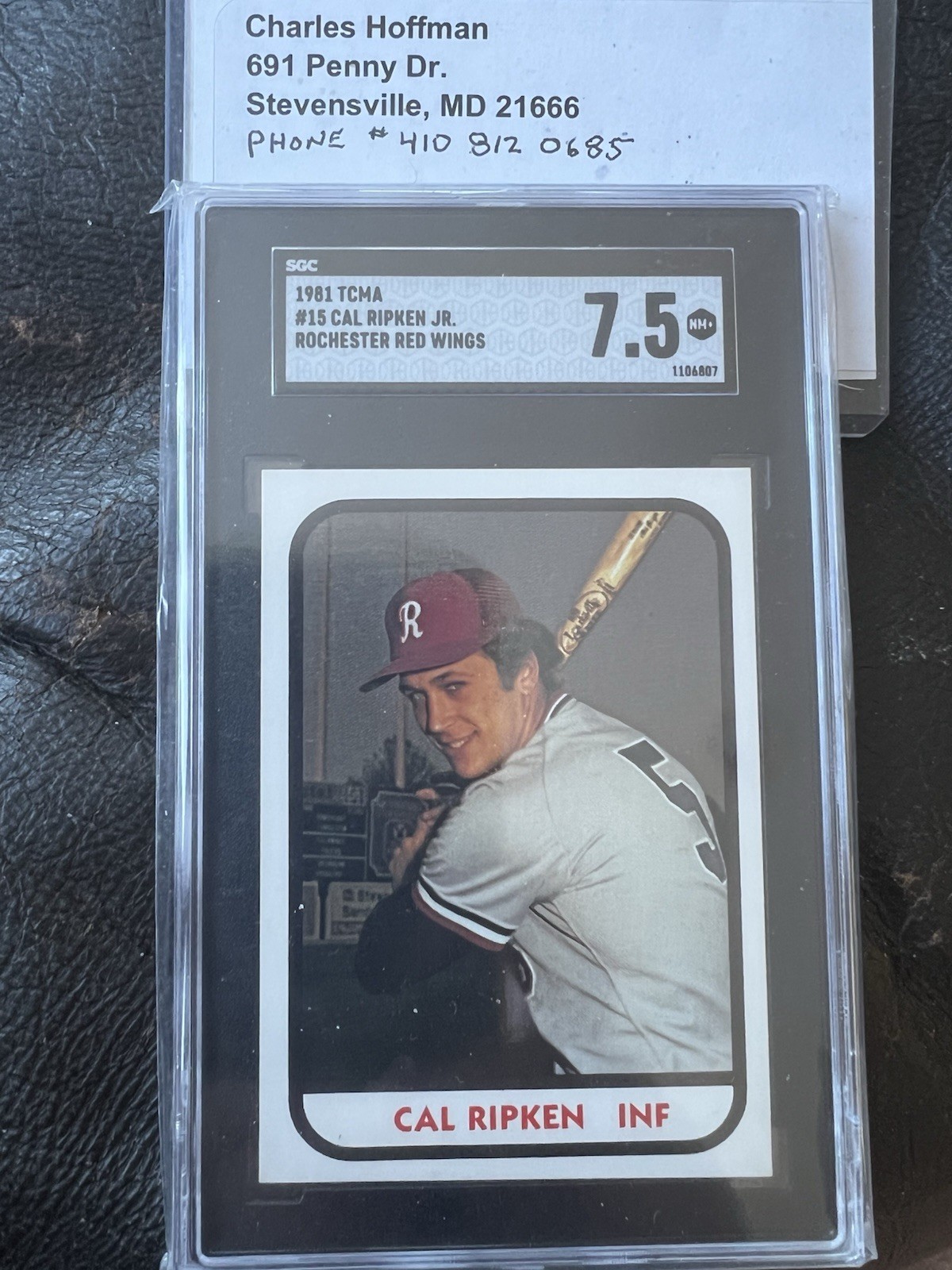 1981 TCMA Rochester Red Wings Cal Ripken JR. Rookie RC Prospect #15 SGC 7.5 NM+