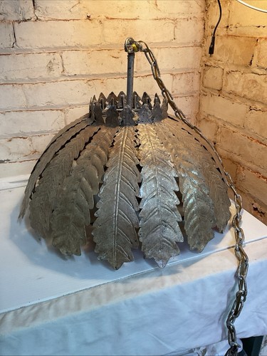 VTG Metal Chandelier - Decorative Lighting Home Chandelier Leaf Metal - Picture 2 of 12