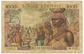 1000 FRANCS BANQUE CENTRALE ÉTATS DE L’AFRIQUE ÉQUATORIALE CONGO 1963 MB