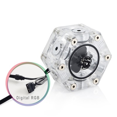 Bitspower G1/4'' Hexagon Flow Indicator, Digital RGB