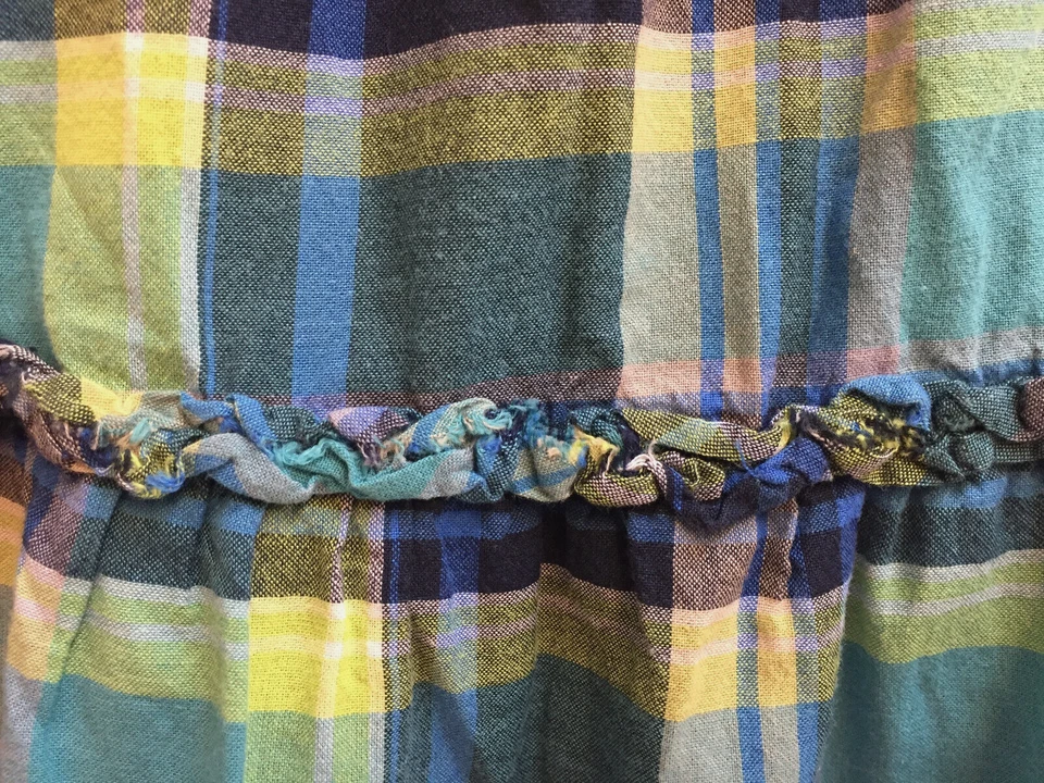 Falda Sin Hablas Cintura Elástica 3 Niveles Azul Cuadros XL Junior Adolescente Miss Algodón Foto 3 de 4