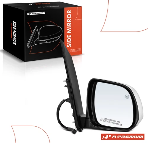 White Power Heated Mirror Right Side for Toyota Sienna 2011-2012 Manual Folding