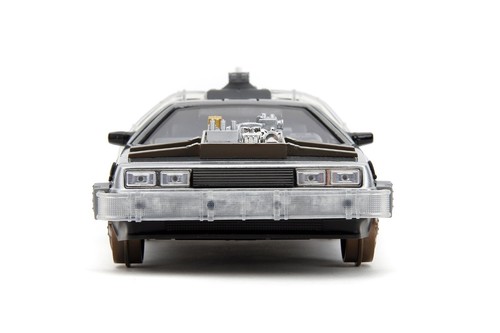 Jada 1:24 Hollywood Rides Back To The Future Time Machine w/ Train Wheel 34996 - Picture 9 of 12