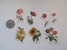 Temporary Tattoos -Set of 7 wrist size flowers  approx. 1 to 1.5" long 