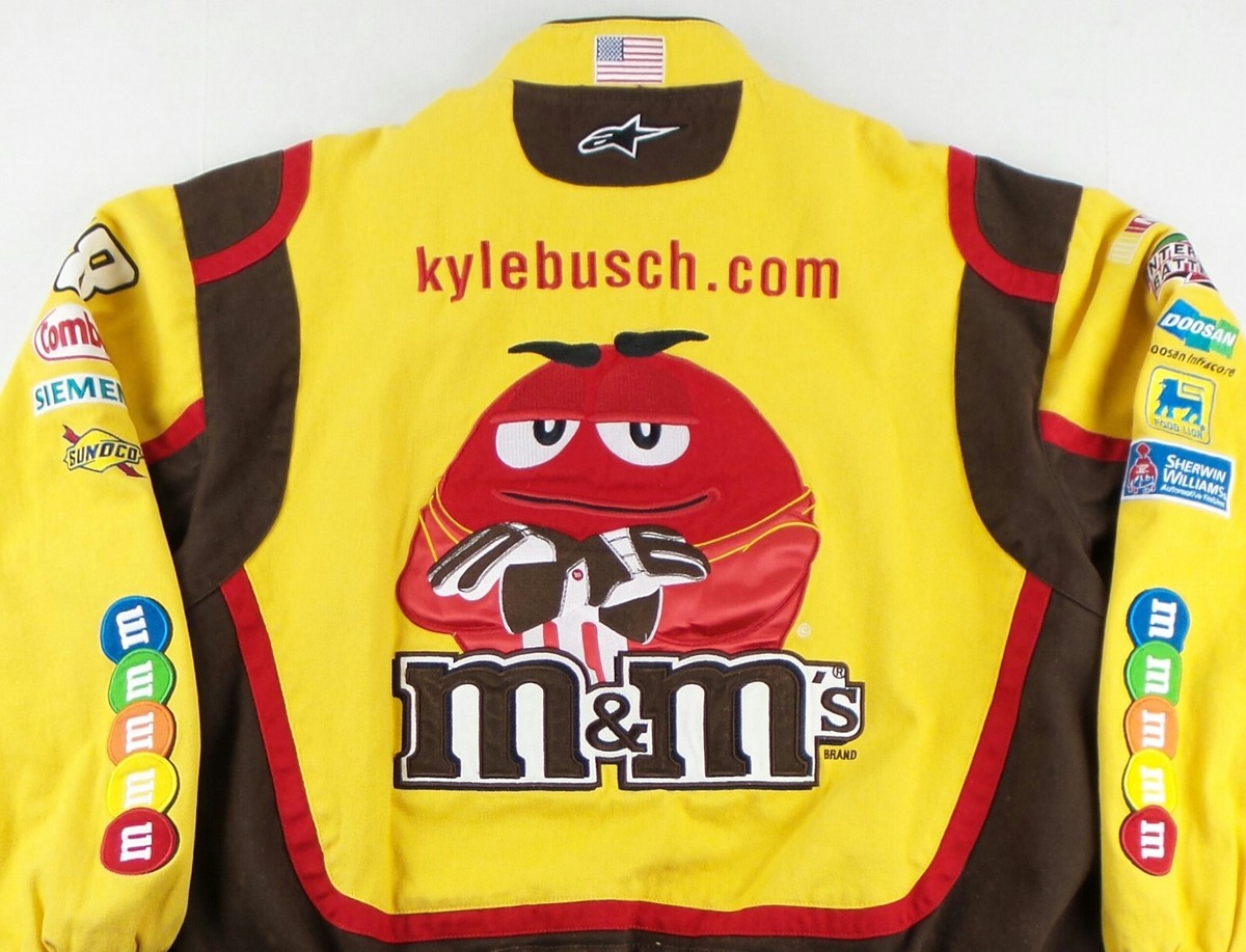 NASCAR◆JH Design/KYLE BUSCH/M&Ms Men's Kyle Busch JH Design White M&M's Twill Driver Uniform