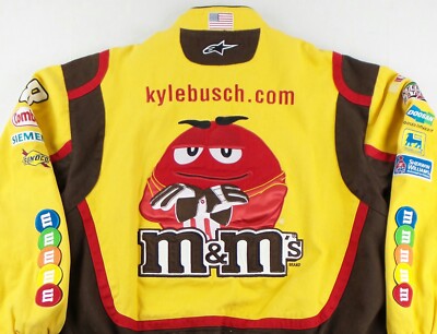 NASCAR M&M's ジャケット 2XL Kyle Busch M&M's Nascar Racing Jacket Yellow 2XL – Black