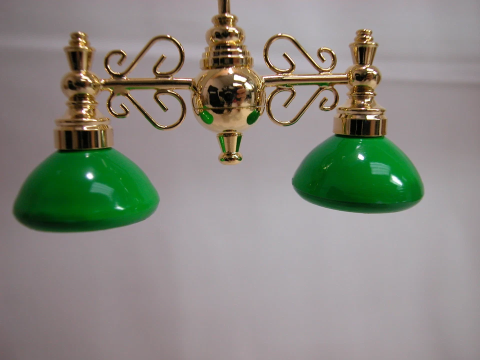Lámpara de araña Heidi Ott miniatura luz 1:12 color verde #YL6063-G  Foto 2 de 4